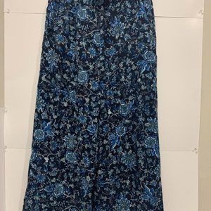 H$M crepe culottes dark blue floral wide leg pants